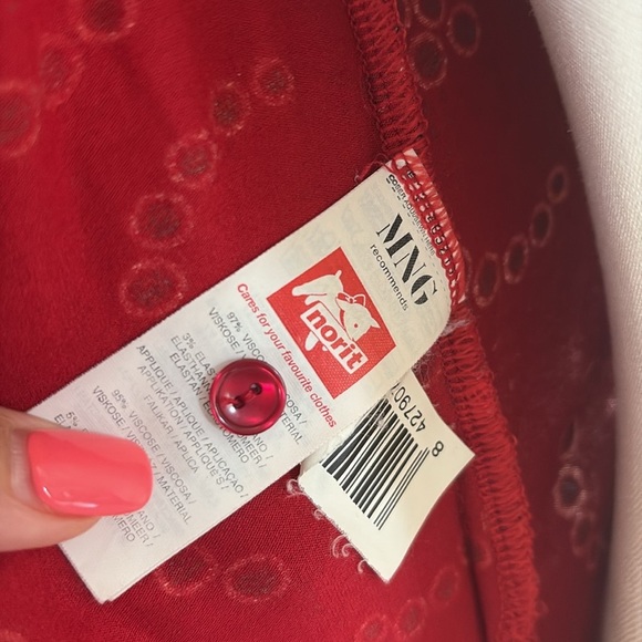 Mango Red Long Sleeve Wrap Dress - Picture 9 of 10